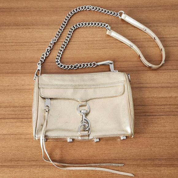 Rebecca Minkoff Mini M.A.C. Metallic Gold Crossbody Bag - Picture 2 of 13